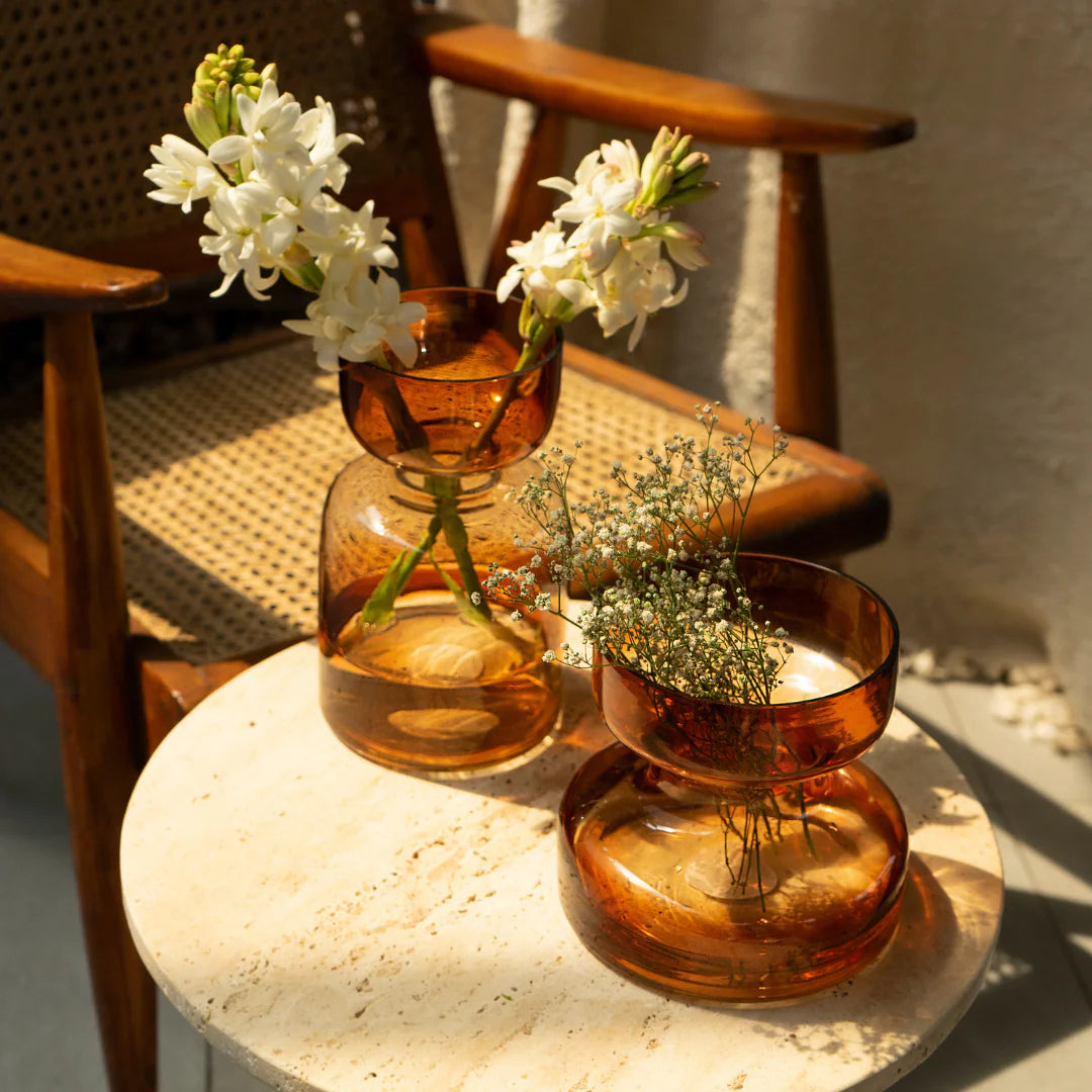 Haze Brown -Glass Vase