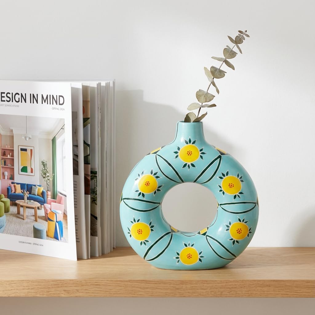 Summers Blooms - handbemalte Blumenvase