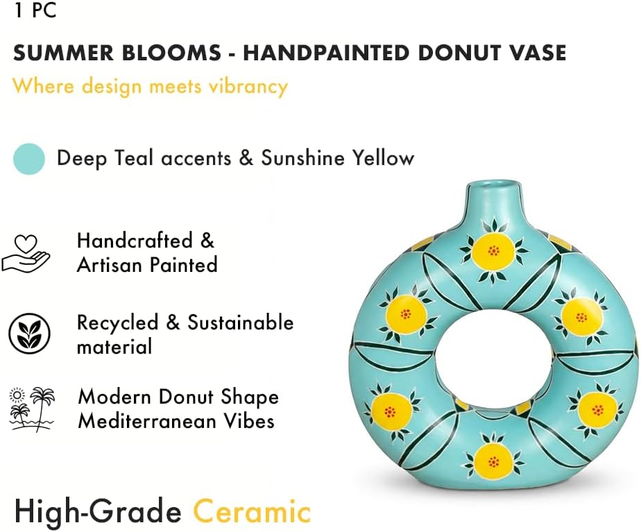 Summers Blooms - handbemalte Blumenvase