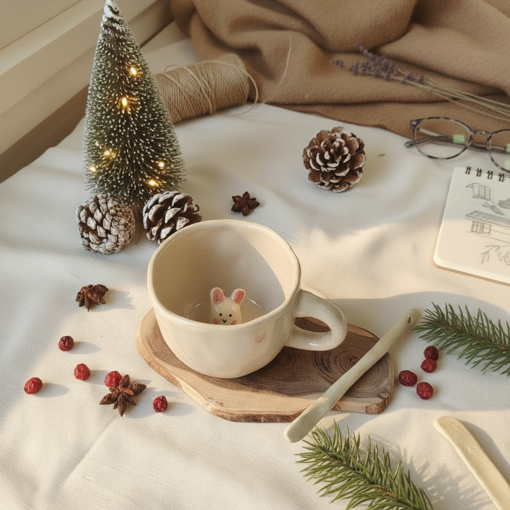 Peek-a-Boo: Bunny Ceramic Cup