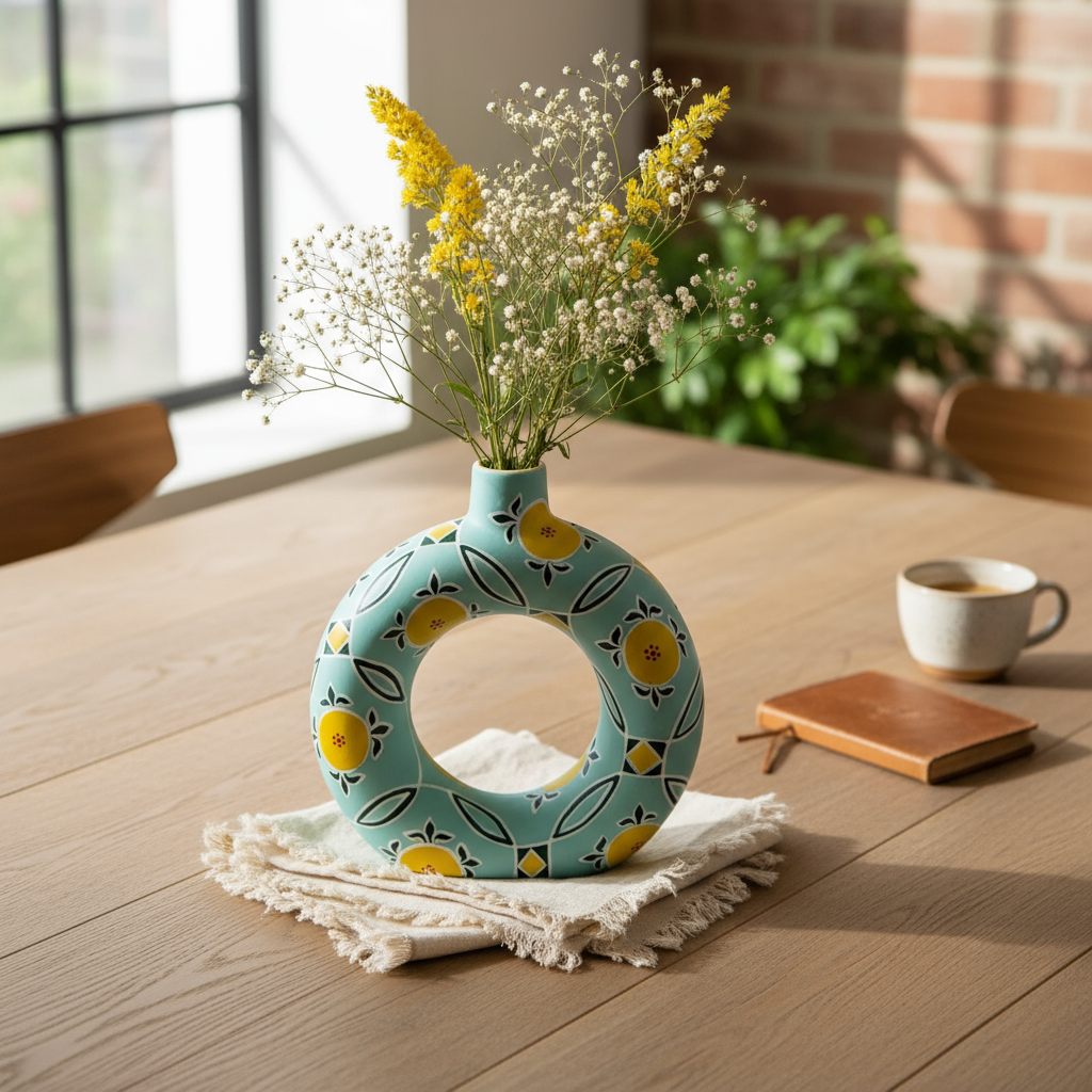 Summer Blooms - Handpainted Flower Vase