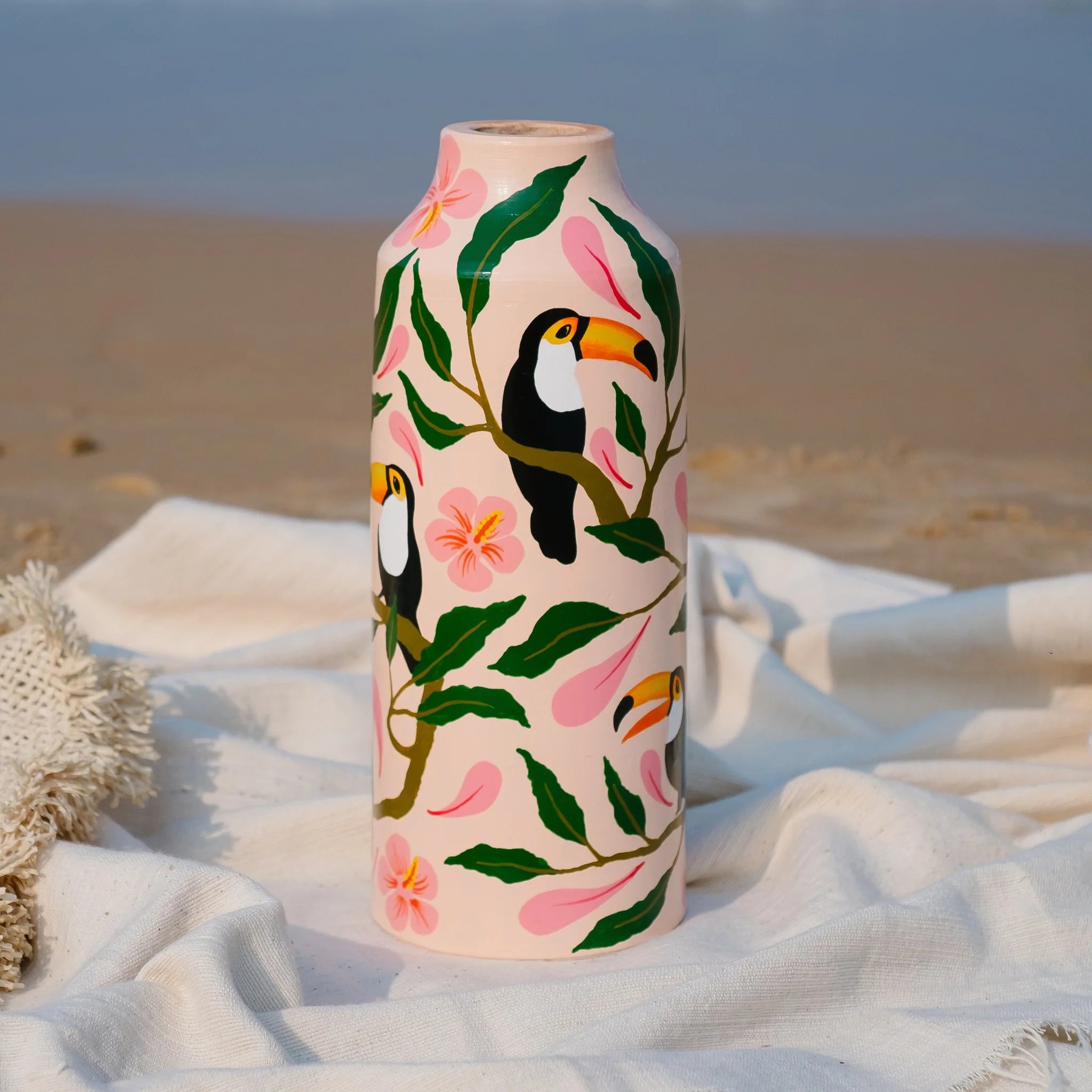 Tropical Tango - Handpainted Flower Vase