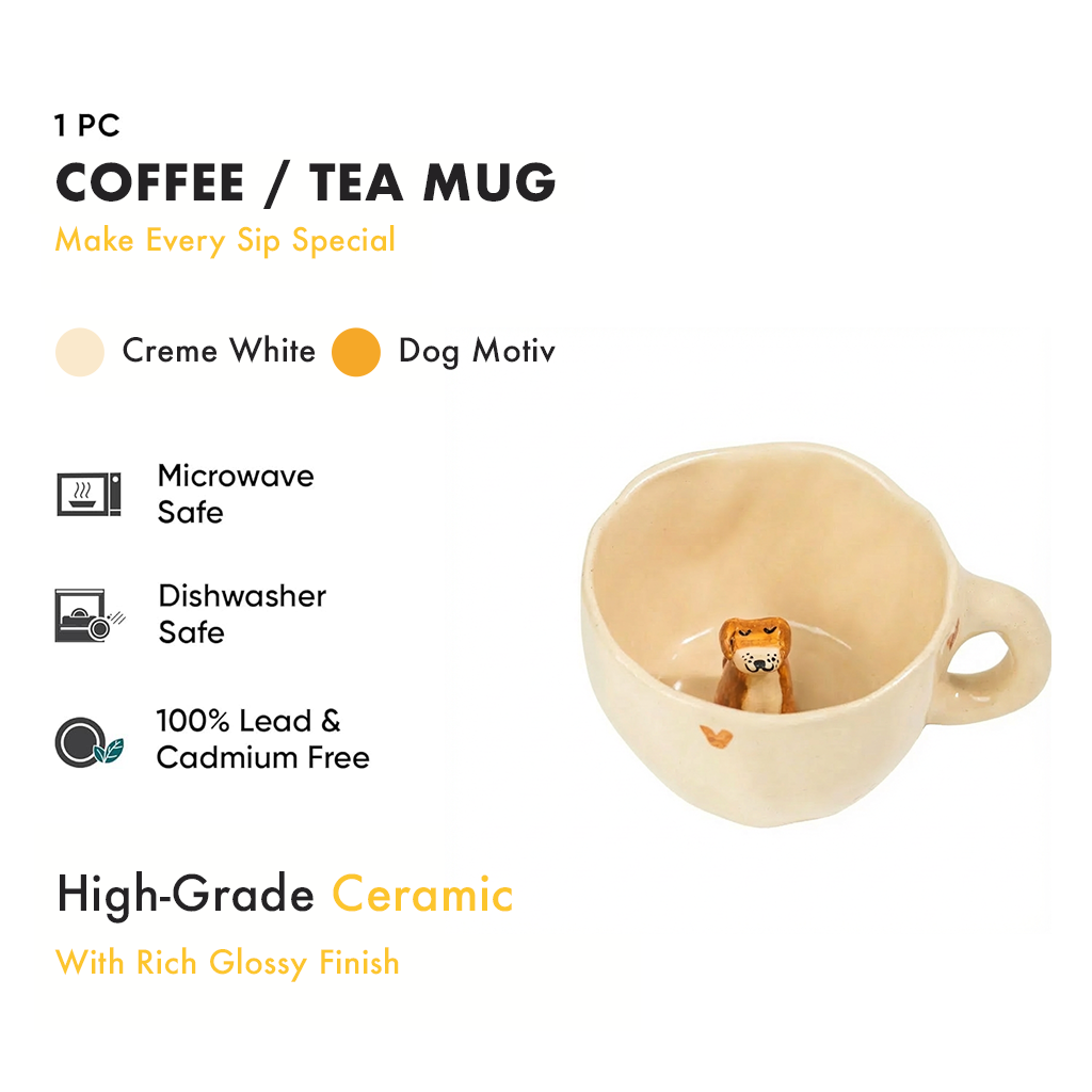 Peek-a-Boo - Keramiktasse mit Hundemotiv