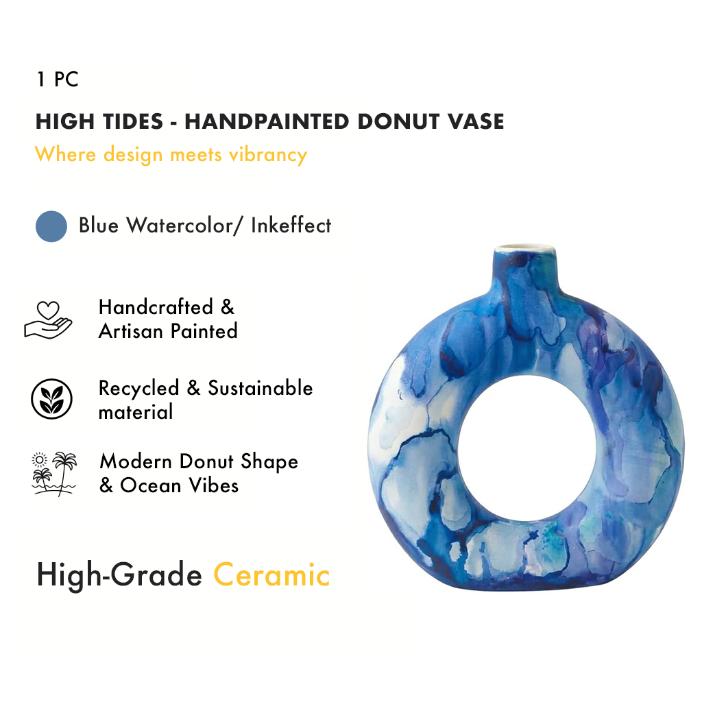 High Tides - handbemalte Donut Vase