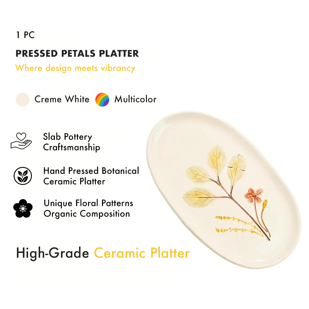 Platte mit gepressten Blütenblättern