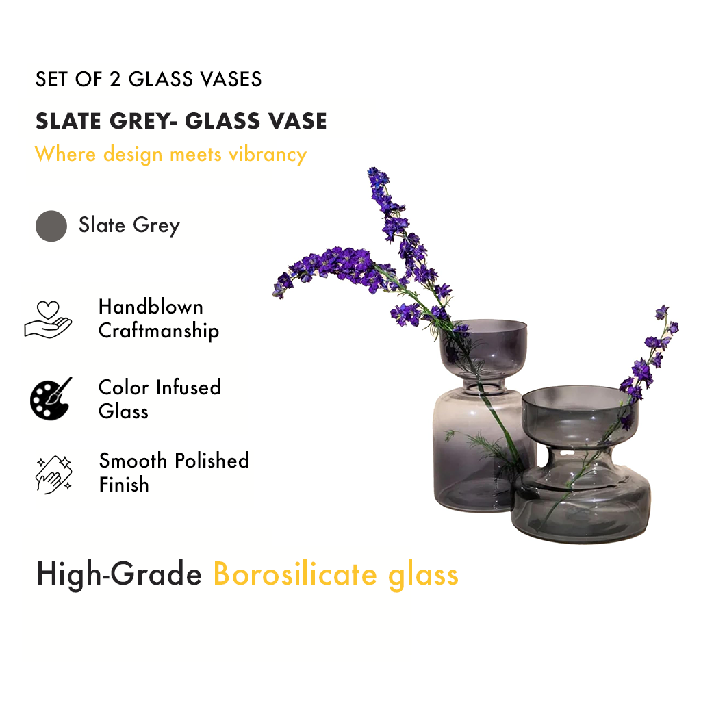 Slate Grey - Glass Vase