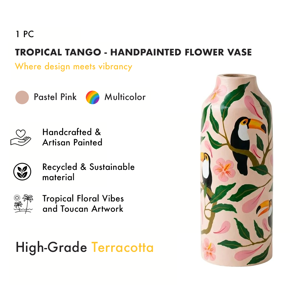 Tropical Tango - handbemalte Blumenvase